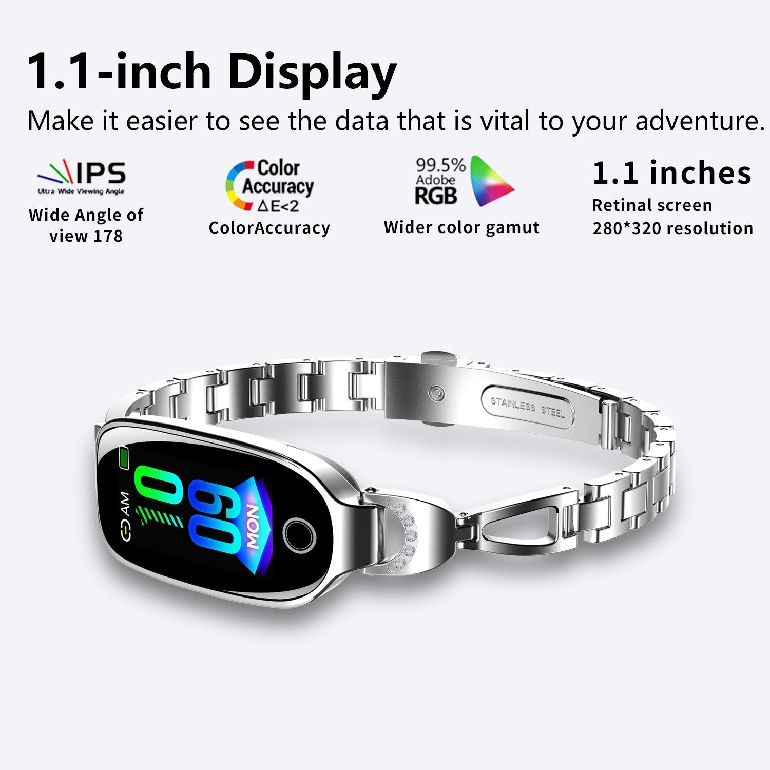 CFY81 Blood Pressure Heart Rate monitoring Luxury Diamond Design Fashion Women Smartwatch