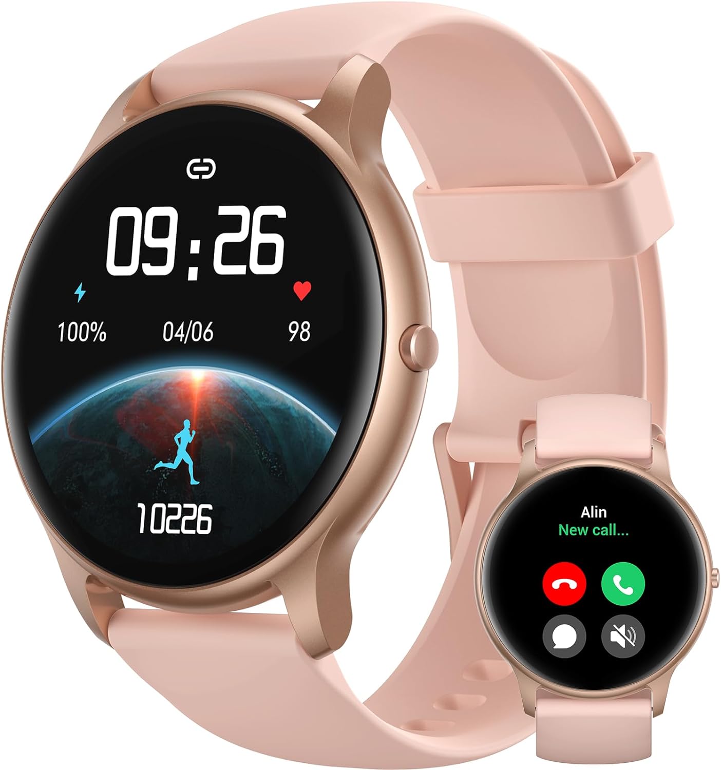 W103 Smart Watch Fitness Tracker with Step Counter, Heart Rate & Sleep Tracking for Women