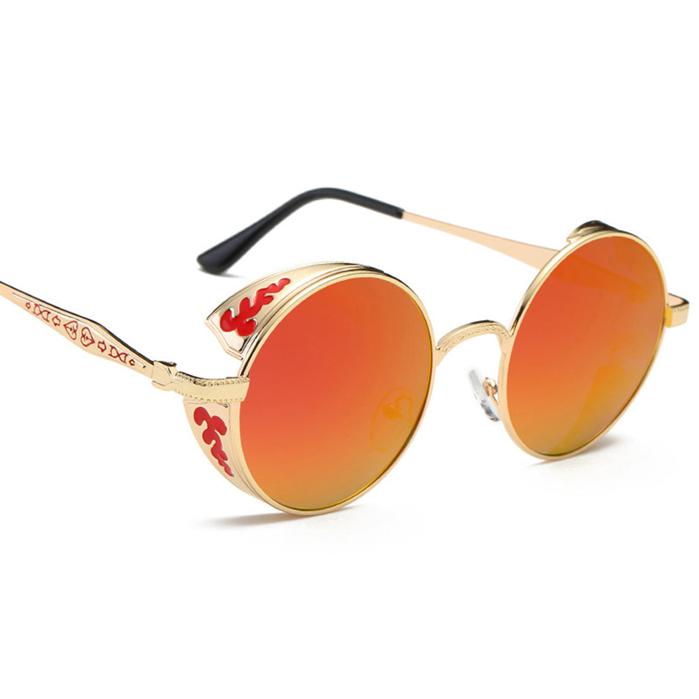 Steampunk Polarized Sunglasses Men Women UV400 Driving Retro Round Glasses