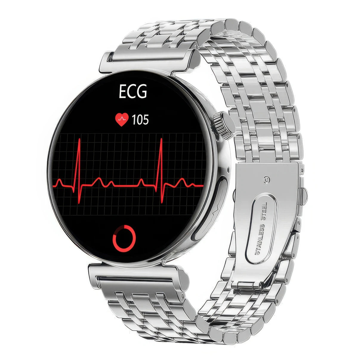 CFY E01 ECG Smartwatch with Blood Glucose, Pressure, Oxygen Monitoring & Uric Acid