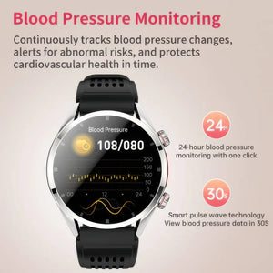 CFY E02 Multi-Lead ECG Monitoring Blood Glucose Blood Pressure Heart Rate Measurement Health Smart Watch