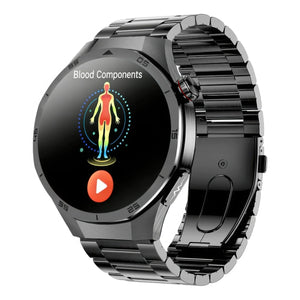 CFY E05 ECG Blood Glucose Sos Uric Acid Cholesterol Stress Monitoring Smartwatch