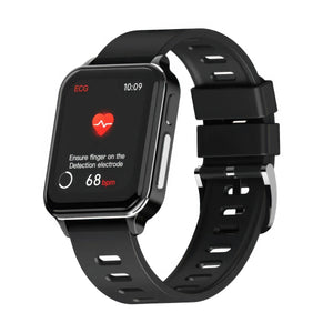 CFY E108 ECG Smartwatch With Blood Oxygen Heart Rate Monitor Sleep Monitoring Black