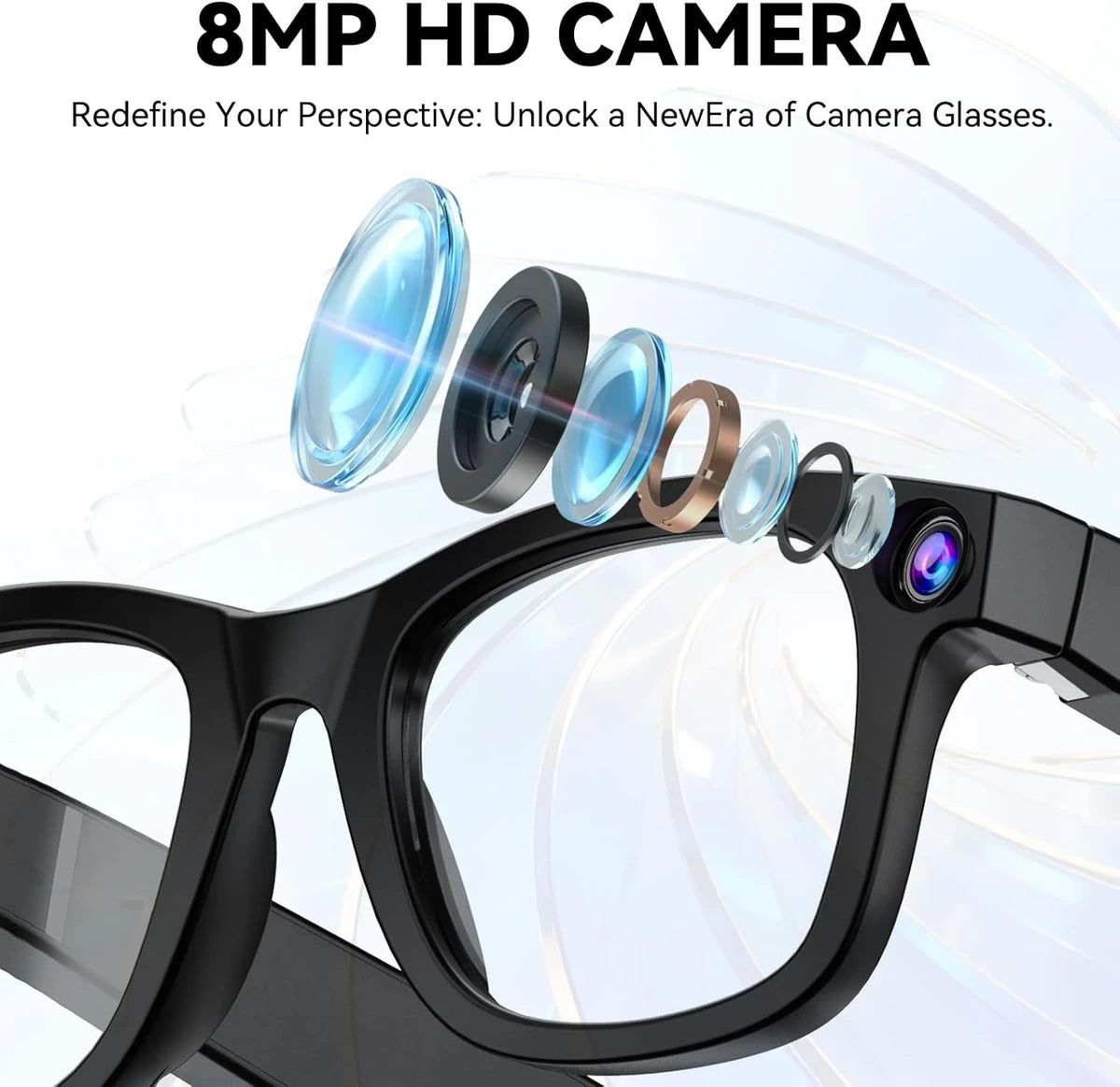 CFY G79 AI Smart Glasses with 8MP Camera, AI Translation, Voice Assistant & Bluetooth Calling