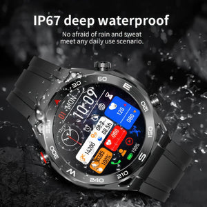 CFY Max 1 Heart Rate Blood Glucose ECG/EKG Blood Pressure Monitoring Bluetooth Talk Smartwatch
