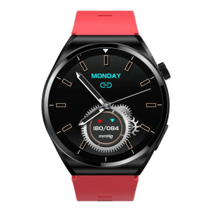 CFY Max 4 High Precision Air Pump Blood Pressure ECG Blood Oxygen Monitoring SmartWatch Red