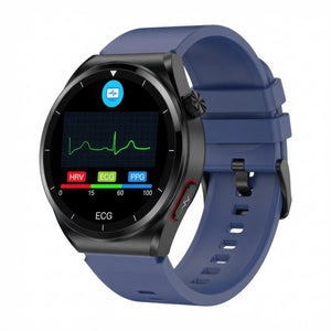 CFY Max 4 High Precision Air Pump Blood Pressure ECG Blood Oxygen Monitoring SmartWatch Blue
