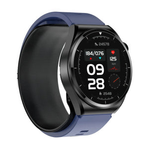 CFY Max 4 High Precision Air Pump Blood Pressure ECG Blood Oxygen Monitoring SmartWatch Blue
