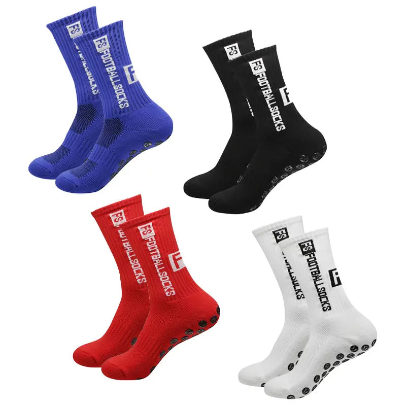 4 pairs of soccer socks sports grip rubber non-slip socks