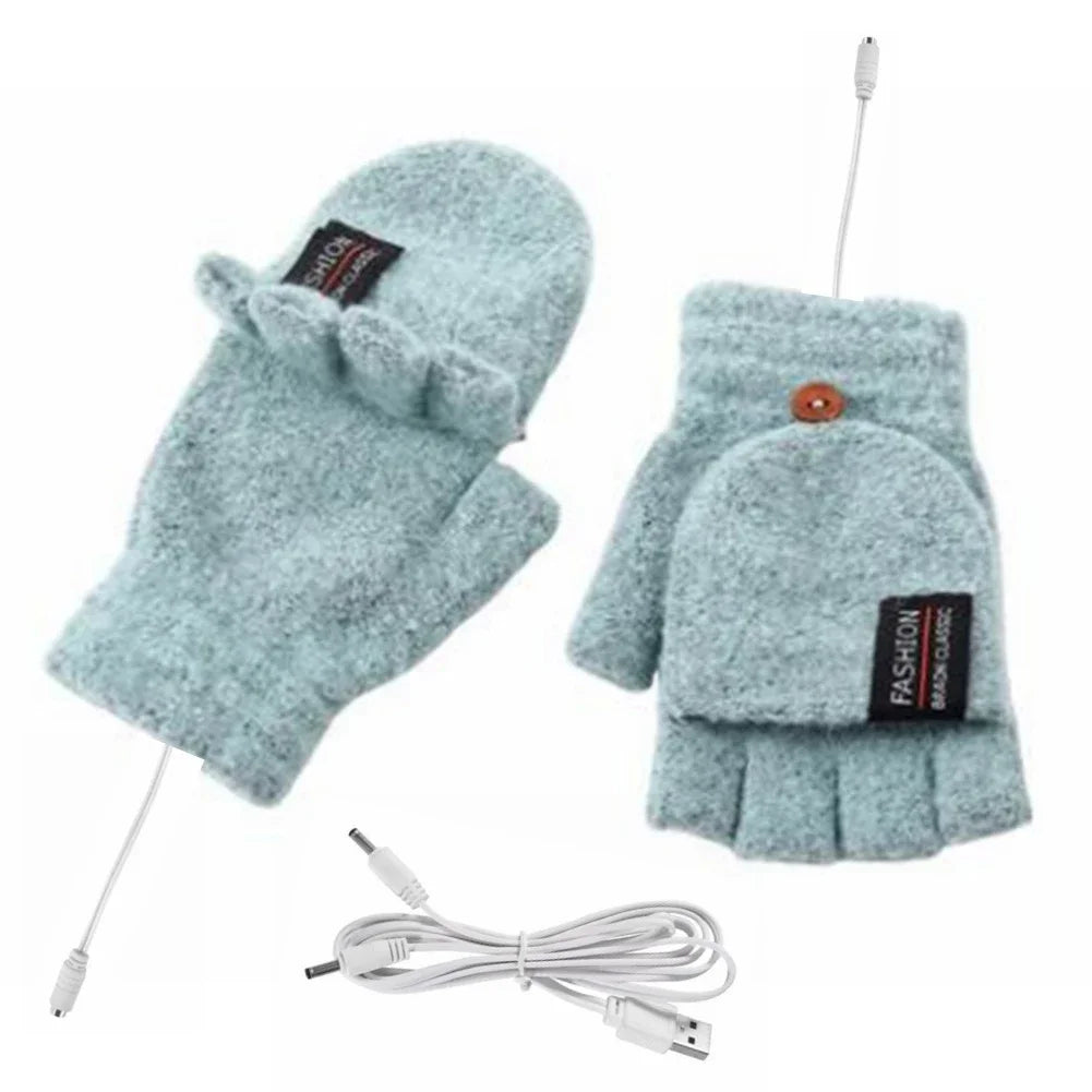 USB rechargeable warm wave heated gloves