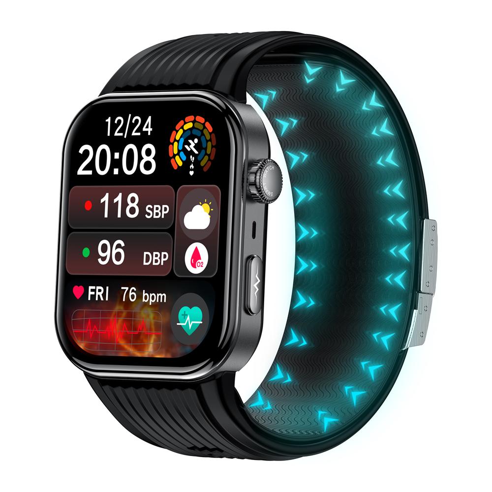 CFY Max 7 AI Analysis Air Pump Blood Pressure ECG Blood Sugar Blood Oxygen Monitoring SOS SmartWatch