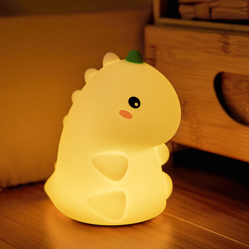 Squishy Cute Silicone Dinosaur LED Night Light - Perfect Gift for Kids and Girls