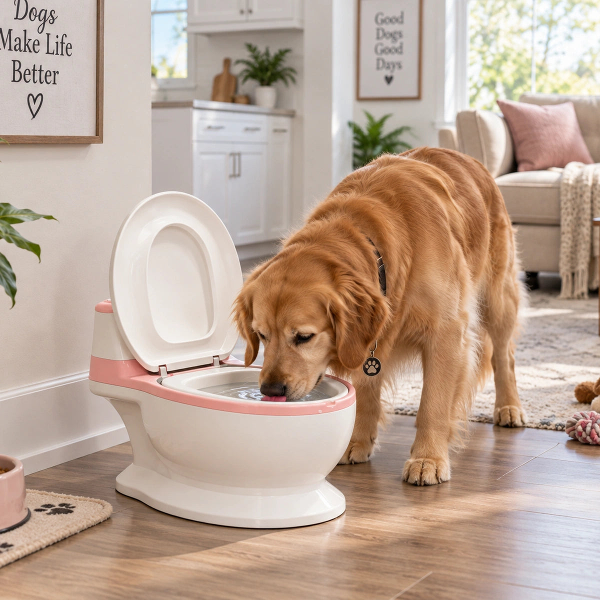 Toilet-Shaped Pet Bowl – Novelty Dog & Cat Food or Water Dish