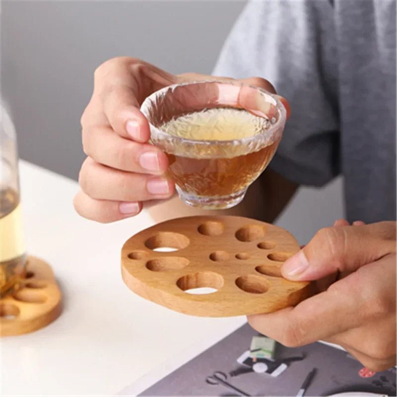 6-Piece Beech Wood Coaster Set