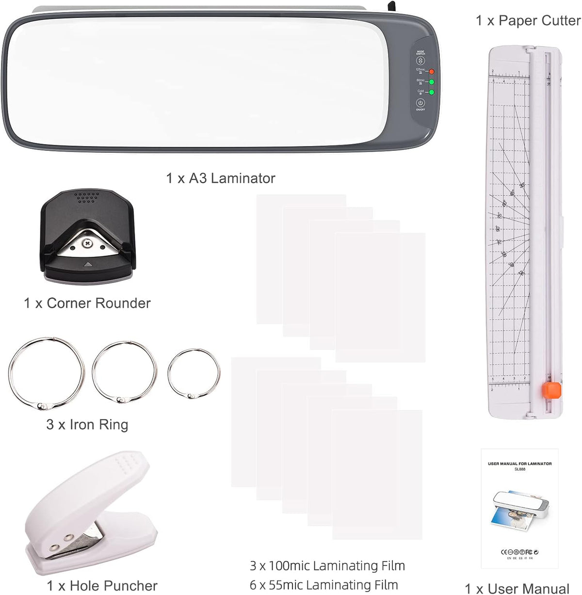 A3 Desktop Laminator Set with Hot & Cold Modes and 6-in-1 Functions – Lexaro