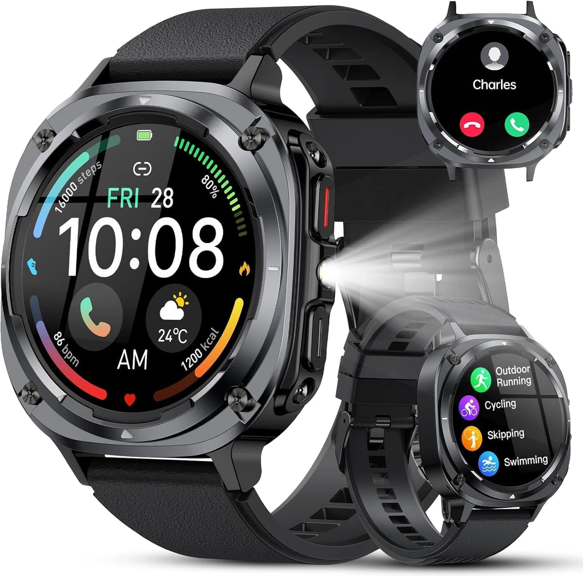 R700 Pro Rugged Men’s Smart Watch 1.39" Heart Rate & Sleep Tracking 110+ Sports Modes IP68 Waterproof