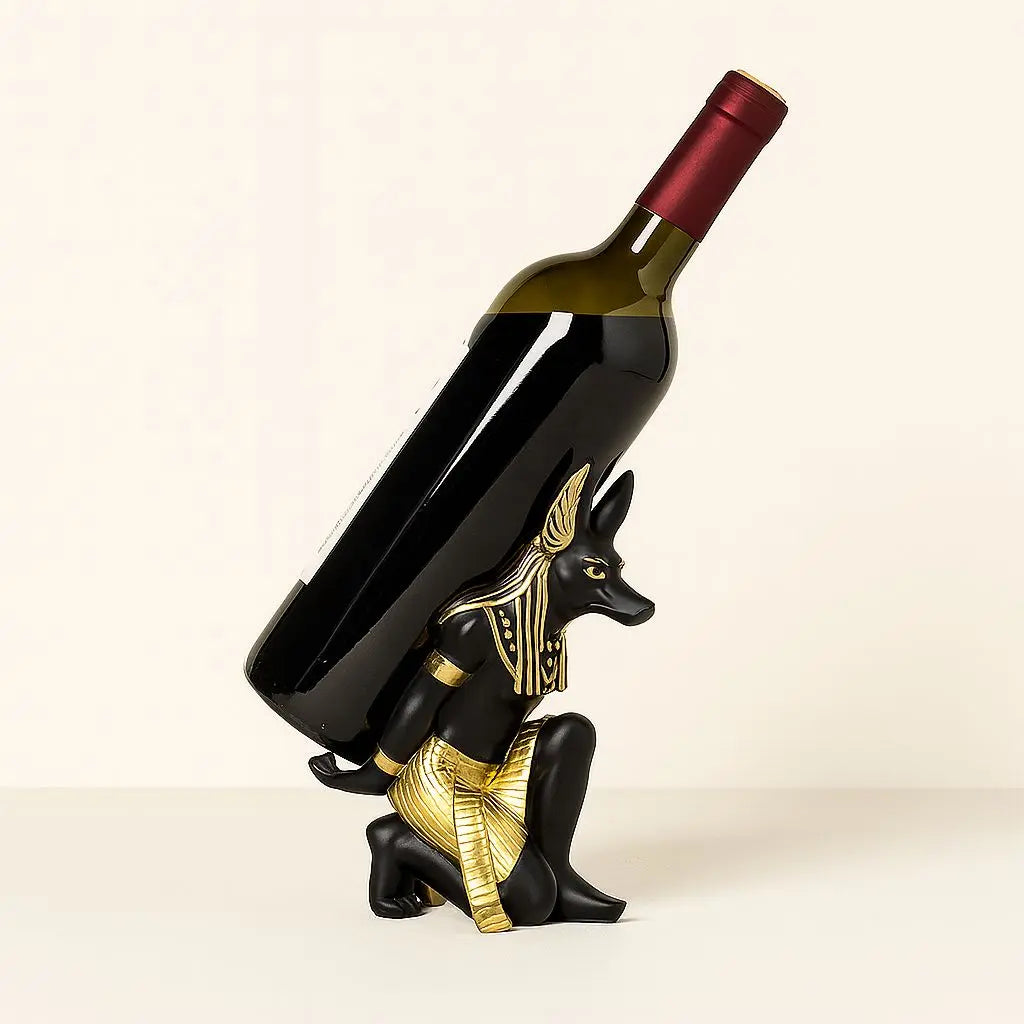 Egyptian-Style Wine Bottle Holder Decorative Statue