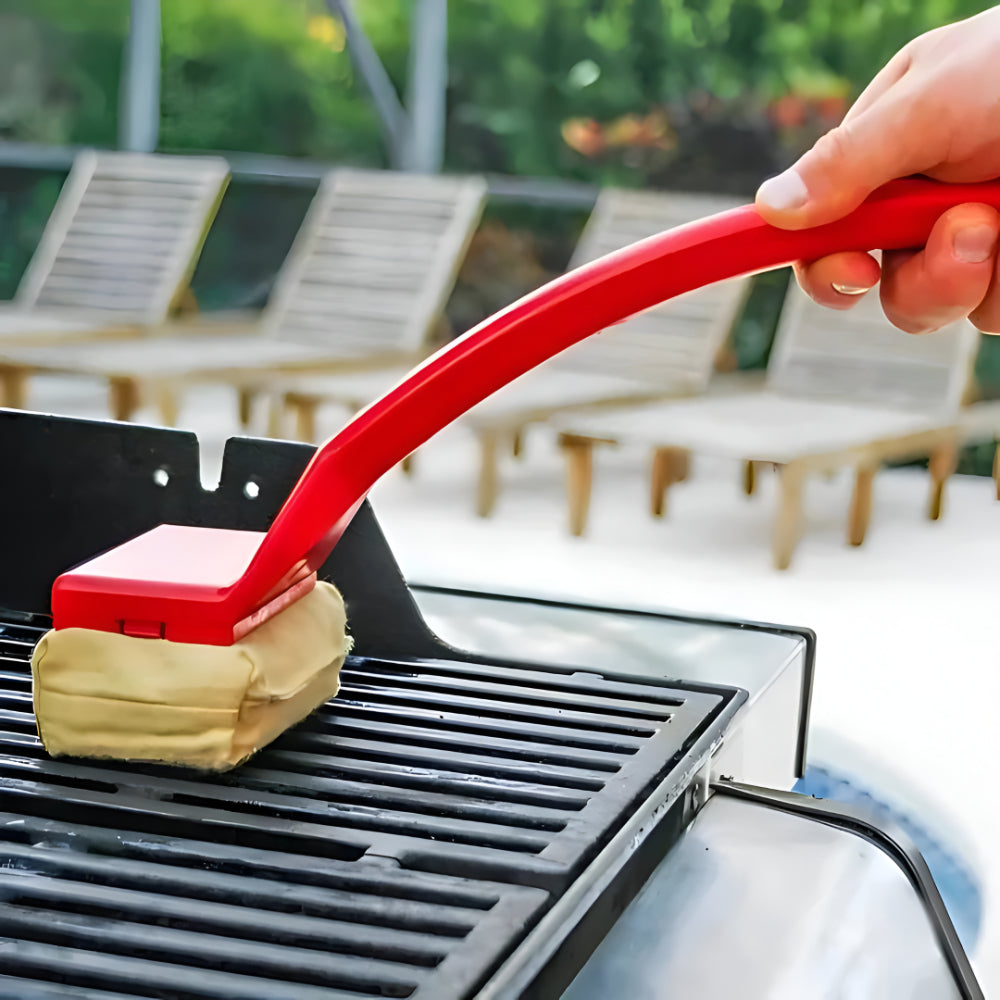 Grill Cleaning Brush Steam Scrub Tool Long Handle Design