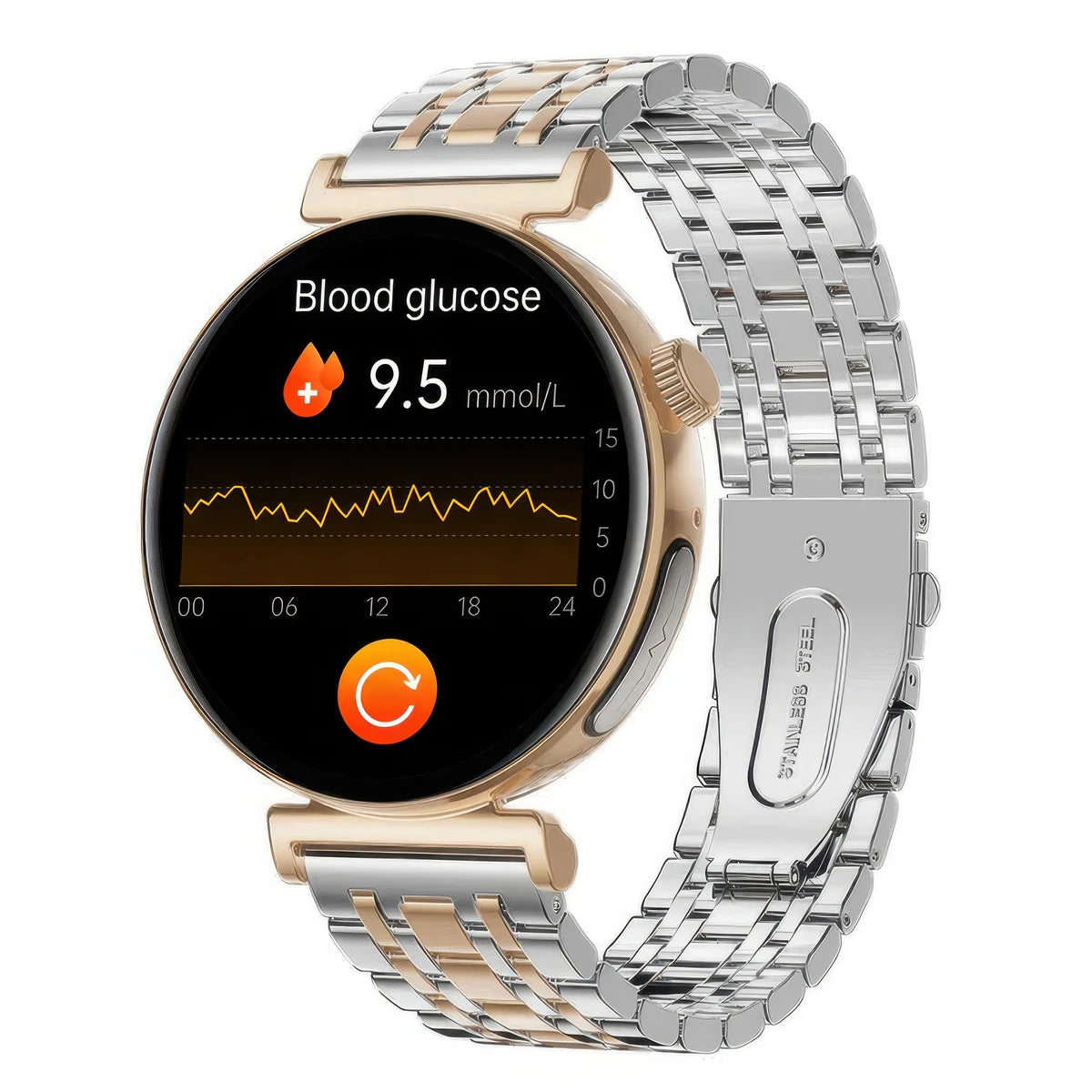 CFY E01 ECG Smartwatch with Blood Glucose, Pressure, Oxygen Monitoring & Uric Acid