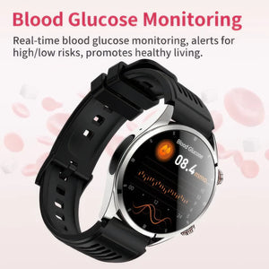 CFY E02 Multi-Lead ECG Monitoring Blood Glucose Blood Pressure Heart Rate Measurement Health Smart Watch