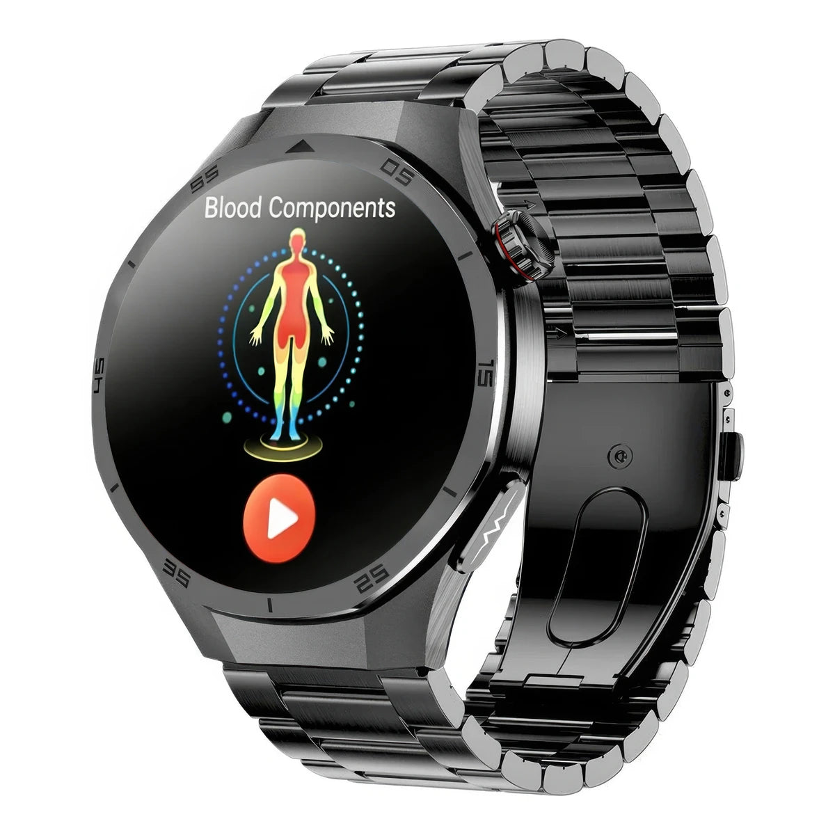 CFY E05 ECG Blood Glucose Sos Uric Acid Cholesterol Stress Monitoring Smartwatch