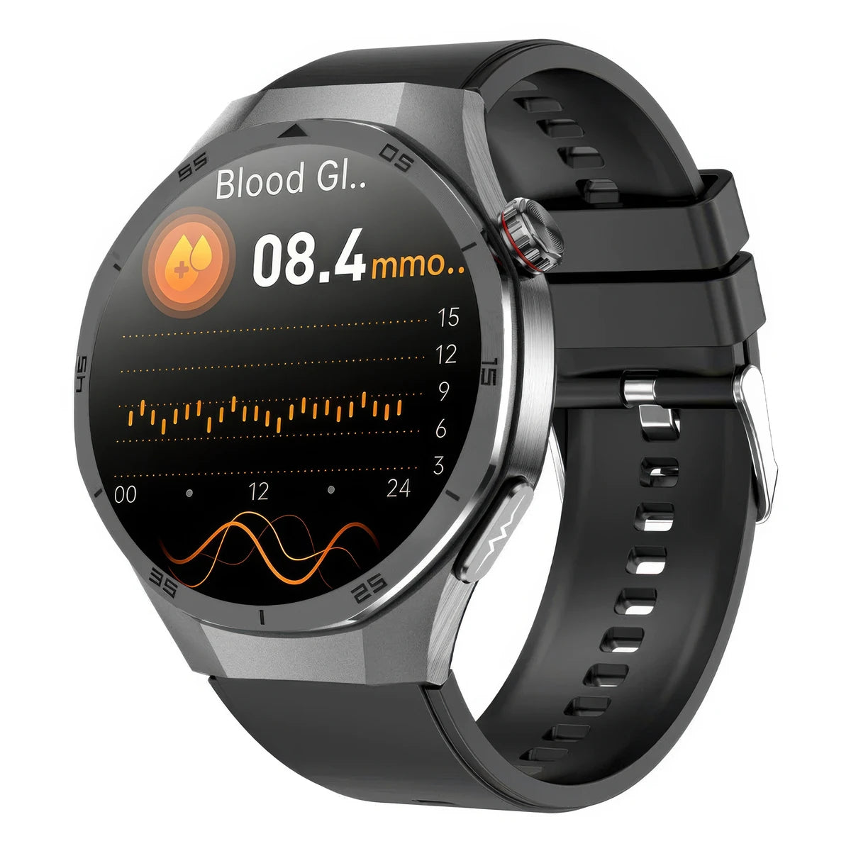 CFY E05 ECG Blood Glucose Sos Uric Acid Cholesterol Stress Monitoring Smartwatch