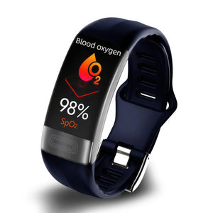 CFY E11 ECG Blood Oxygen Monitoring Smart Bracelet Blue silicone