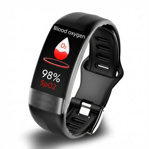 CFY E11 ECG Blood Oxygen Monitoring Smart Bracelet Black silicone