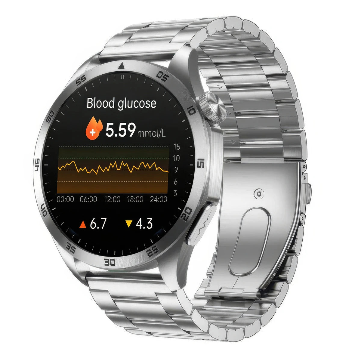 CFY E45 Micro Health Check ECG/EKG  Blood Glucose Smart Health Monitoring Watch