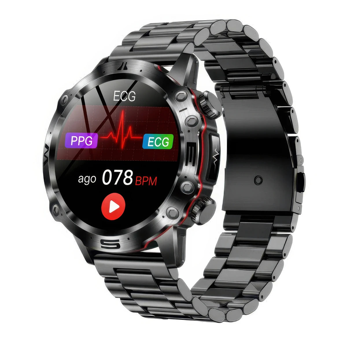 CFY E48 ECG/EKG Blood Glucose Blood Pressure Sports Call Smart Watch