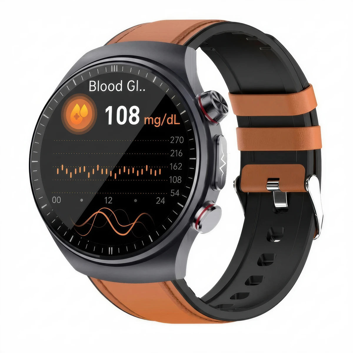 CFY E488 High-End Ti ECG Blood Pressure Blood Glucose Micro-Physical Examination Health Management Watch Brown
