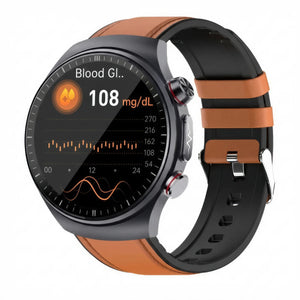 CFY E488 High-End Ti ECG Blood Pressure Blood Glucose Micro-Physical Examination Health Management Watch Brown