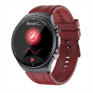 CFY E488 High-End Ti ECG Blood Pressure Blood Glucose Micro-Physical Examination Health Management Watch Red