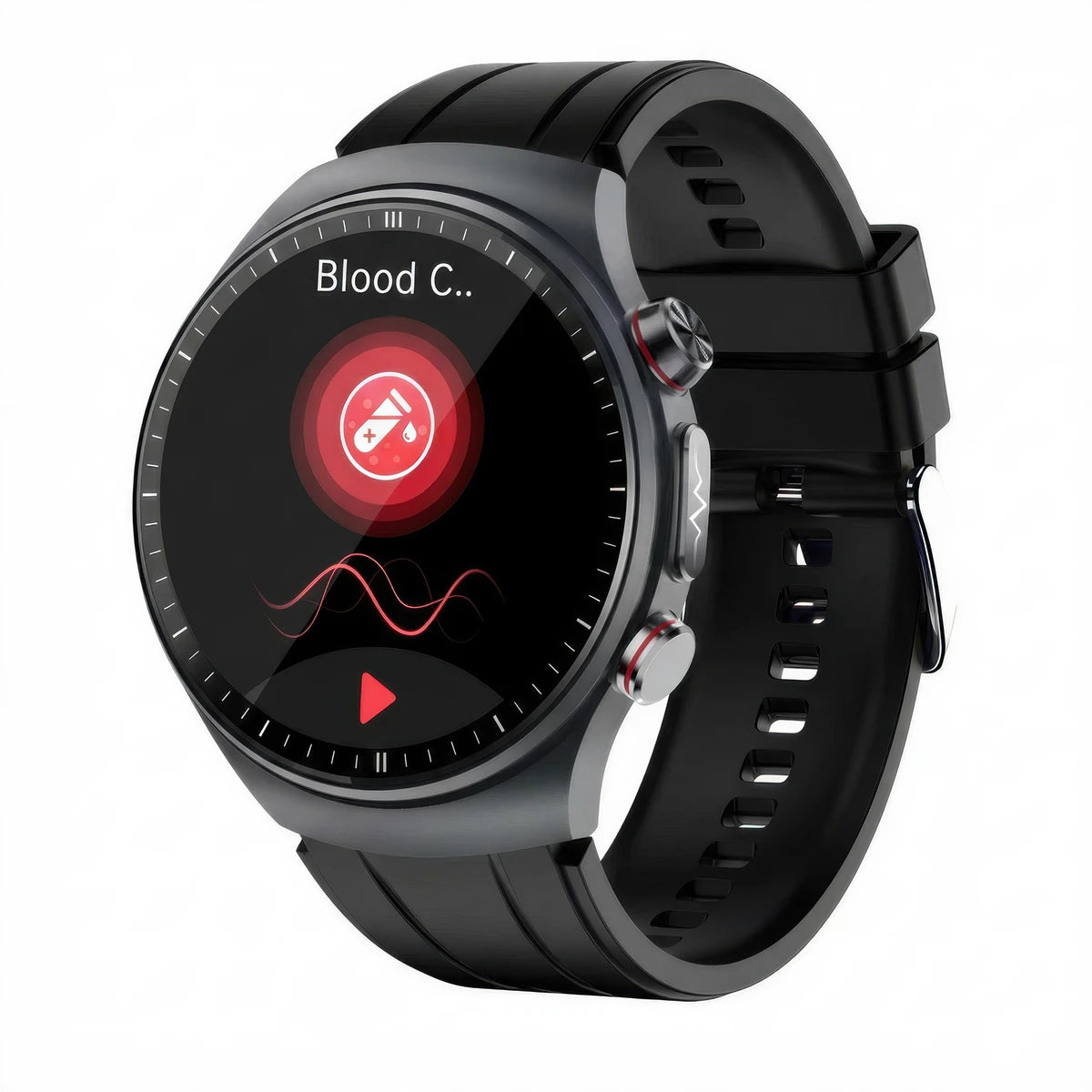 CFY E488 High-End Ti ECG Blood Pressure Blood Glucose Micro-Physical Examination Health Management Watch  Black