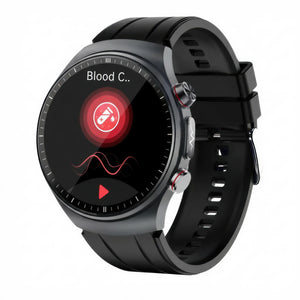 CFY E488 High-End Ti ECG Blood Pressure Blood Glucose Micro-Physical Examination Health Management Watch  Black