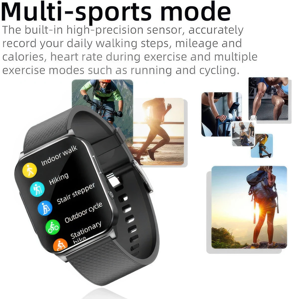 CFY E51 Smart Sports Watch with HD Display, ECG and Blood Sugar Monitoring