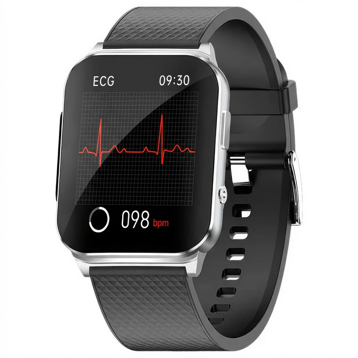CFY E51 Smart Sports Watch with HD Display, ECG and Blood Sugar Monitoring Silver