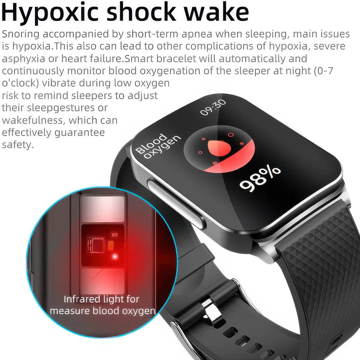 CFY E51 Smart Sports Watch with HD Display, ECG and Blood Sugar Monitoring