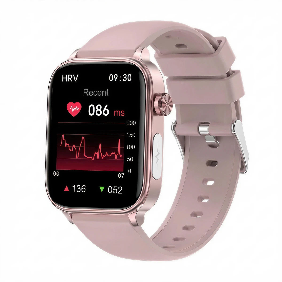 CFY E570 Professional ECG Blood Sugar Blood Pressure HRV Monitoring Health Watch Pink
