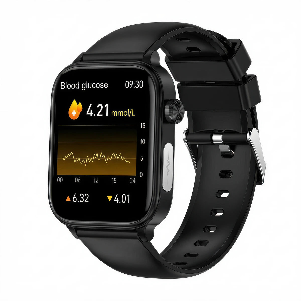 CFY E570 Professional ECG Blood Sugar Blood Pressure HRV Monitoring Health Watch Black