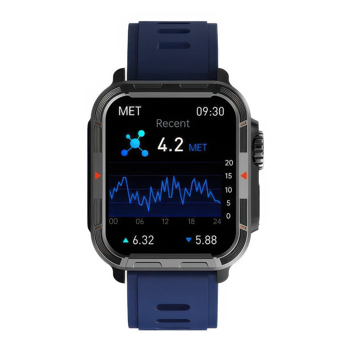 CFY E579 VEE PRO Rugged Sports Smartwatch with ECG and Heart Rate Monitoring Blue