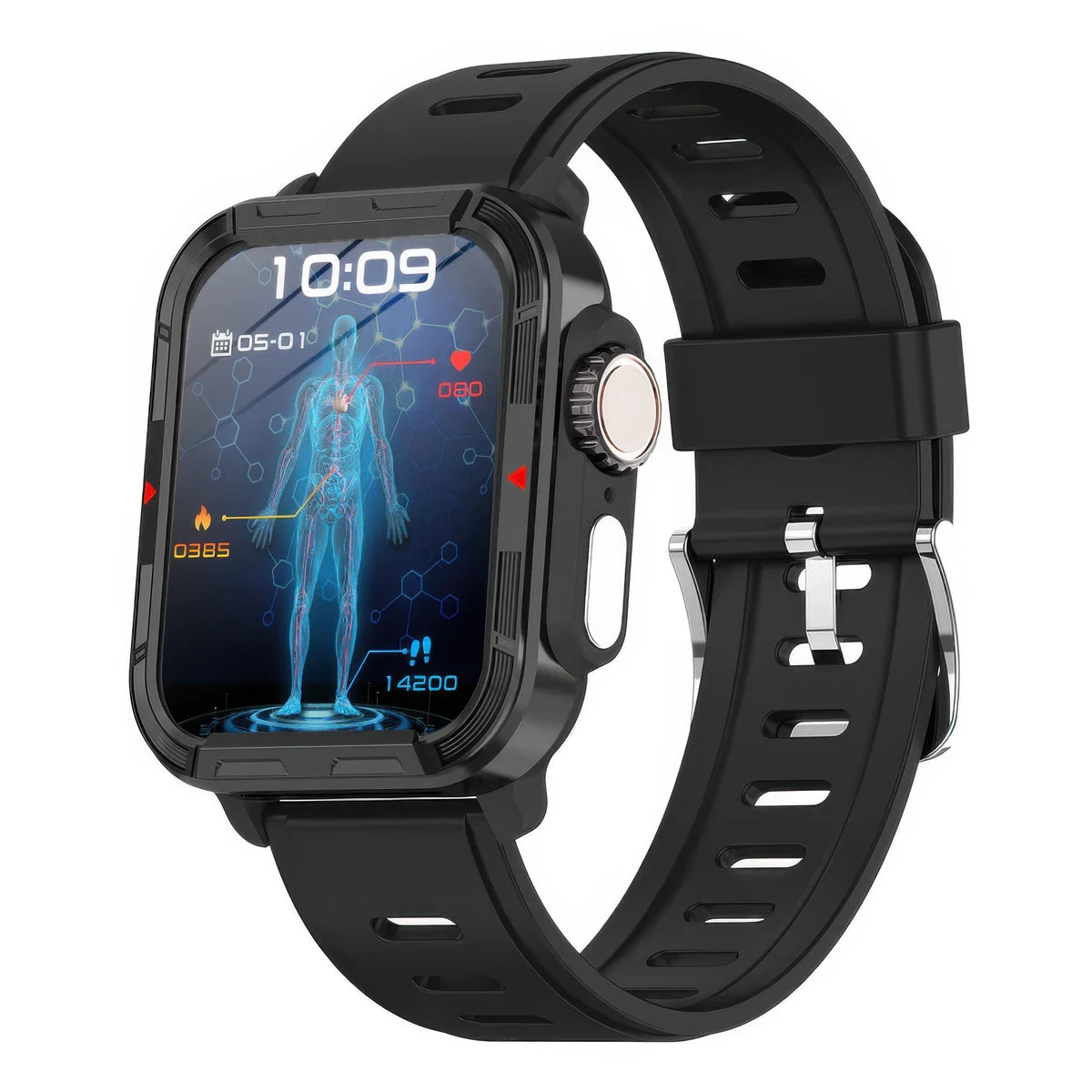 CFY E579 VEE PRO Rugged Sports Smartwatch with ECG and Heart Rate Monitoring Black