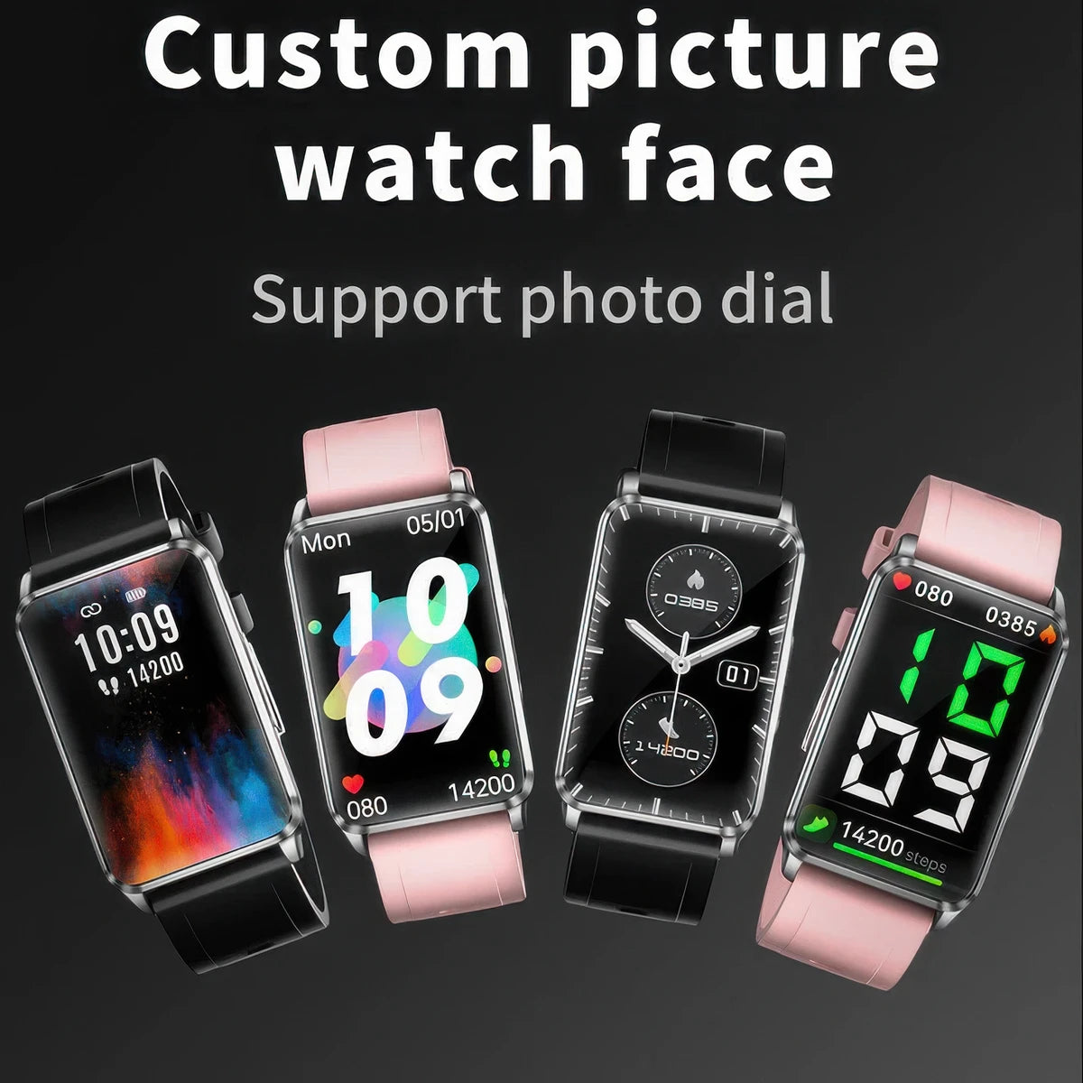 CFY E63 Fitness Tracker with ECG Heart Rate Blood Oxygen Blood Pressure and 20 Sports Modes
