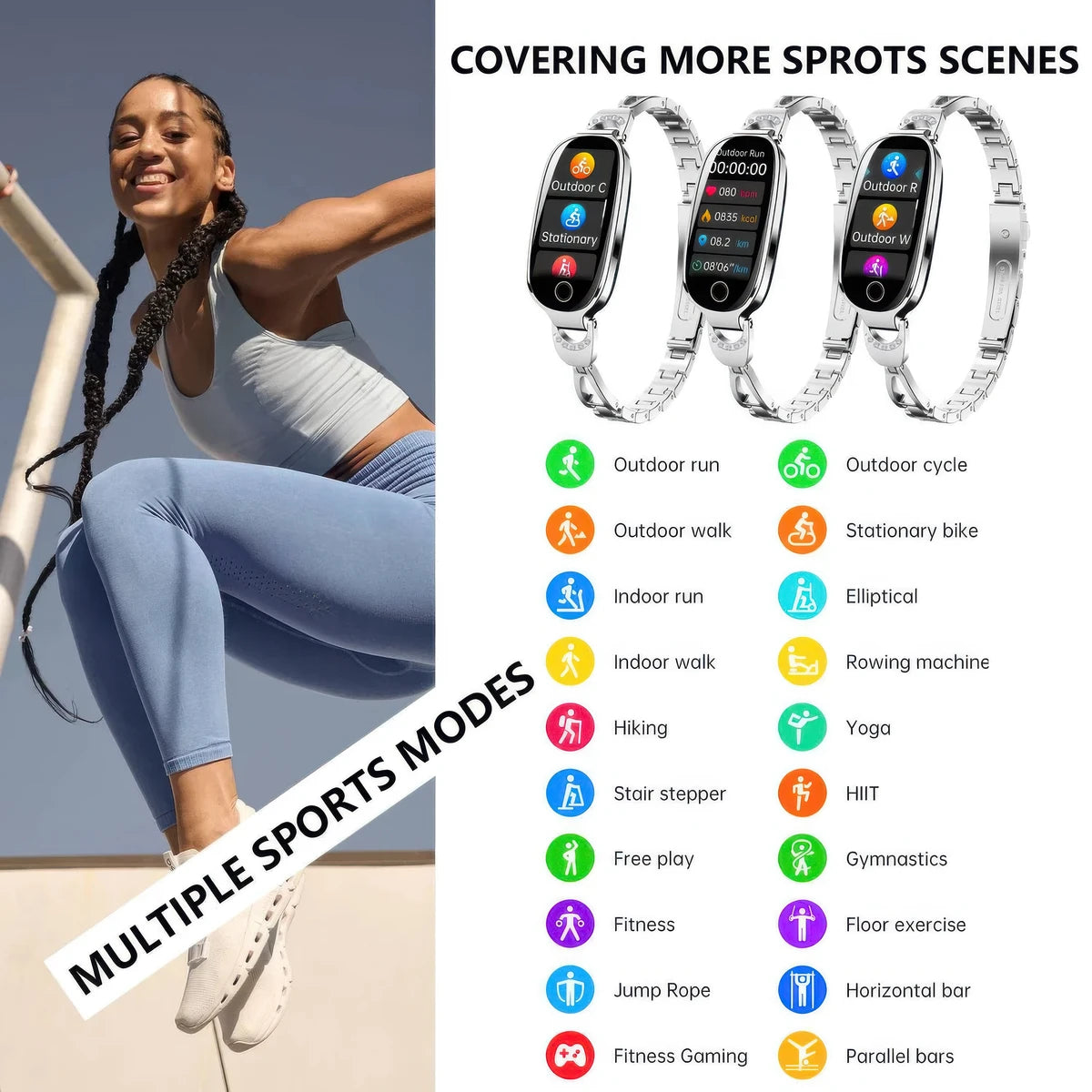 CFY E81 Blood Pressure Heart Rate monitoring Luxury Diamond Design Fashion Women Smartwatch