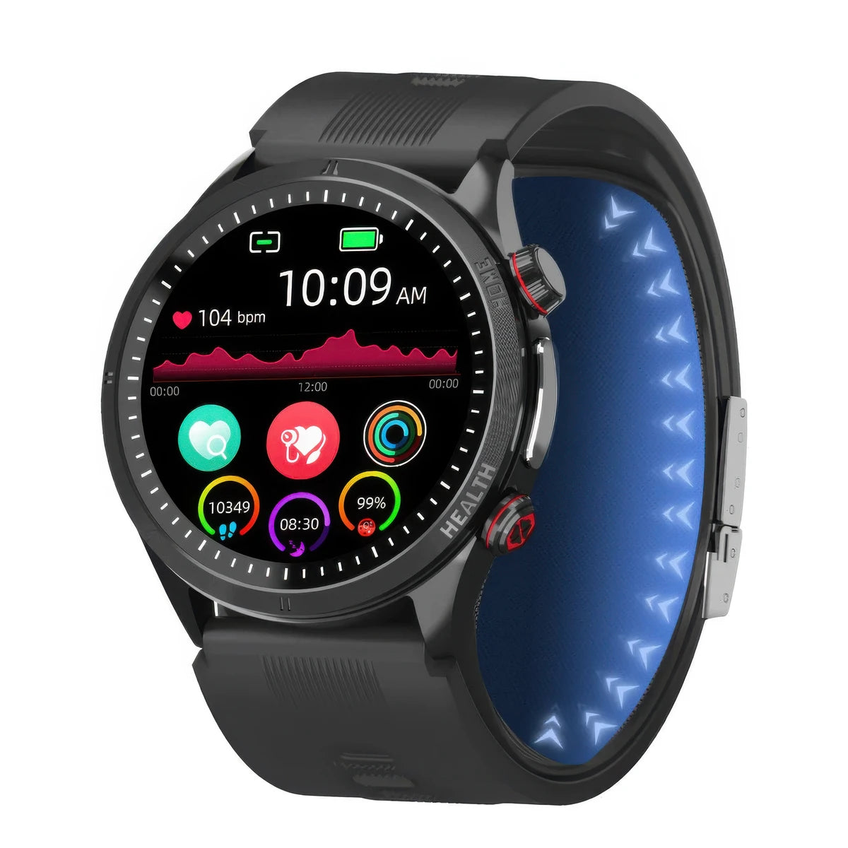 CFY EA26 Smart Watch with Air Pump Blood Pressure Monitor, Blood Glucose, ECG & Fitness Tracker
