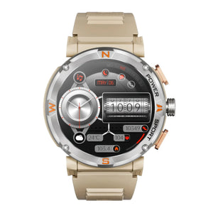 CFY MAX 1 Gps Compass 1.43'' Amoled Screen 3atm Waterproof Blood Oxygen Blood Pressure Sleep Monitoring 100+ Sports Modes Smartwatch Brown
