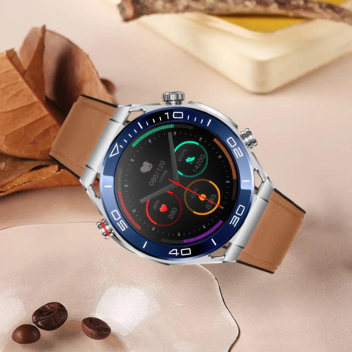 CFY Max 1 Heart Rate Blood Glucose ECG/EKG Blood Pressure Monitoring Bluetooth Talk Smartwatch