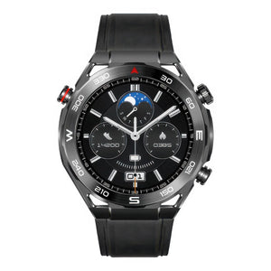 CFY Max 1 Heart Rate Blood Glucose ECG/EKG Blood Pressure Monitoring Bluetooth Talk Smartwatch Black Leather