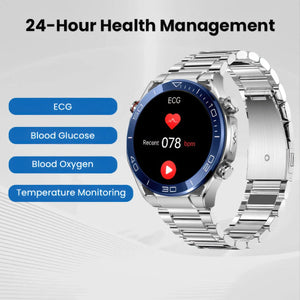 CFY Max 1 Heart Rate Blood Glucose ECG/EKG Blood Pressure Monitoring Bluetooth Talk Smartwatch