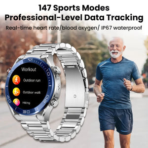 CFY Max 1 Heart Rate Blood Glucose ECG/EKG Blood Pressure Monitoring Bluetooth Talk Smartwatch